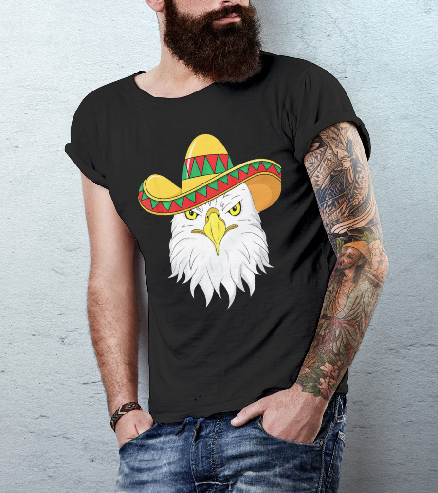 Cinco De Mayo Eagle With Sombrero America Kids T-Shirt