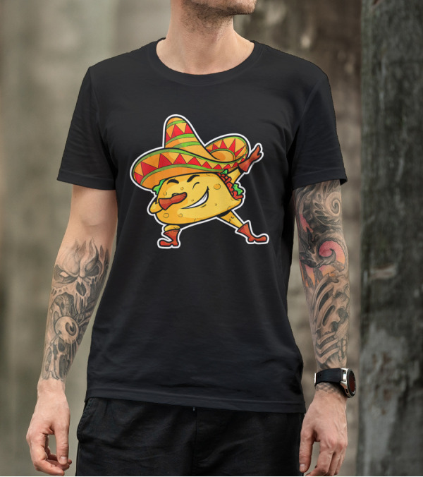 Dabbing Taco With Sombrero Cinco De Mayo T-Shirt
