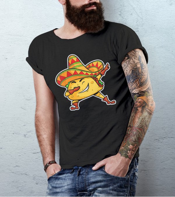 Dabbing Taco With Sombrero Cinco De Mayo T-Shirt