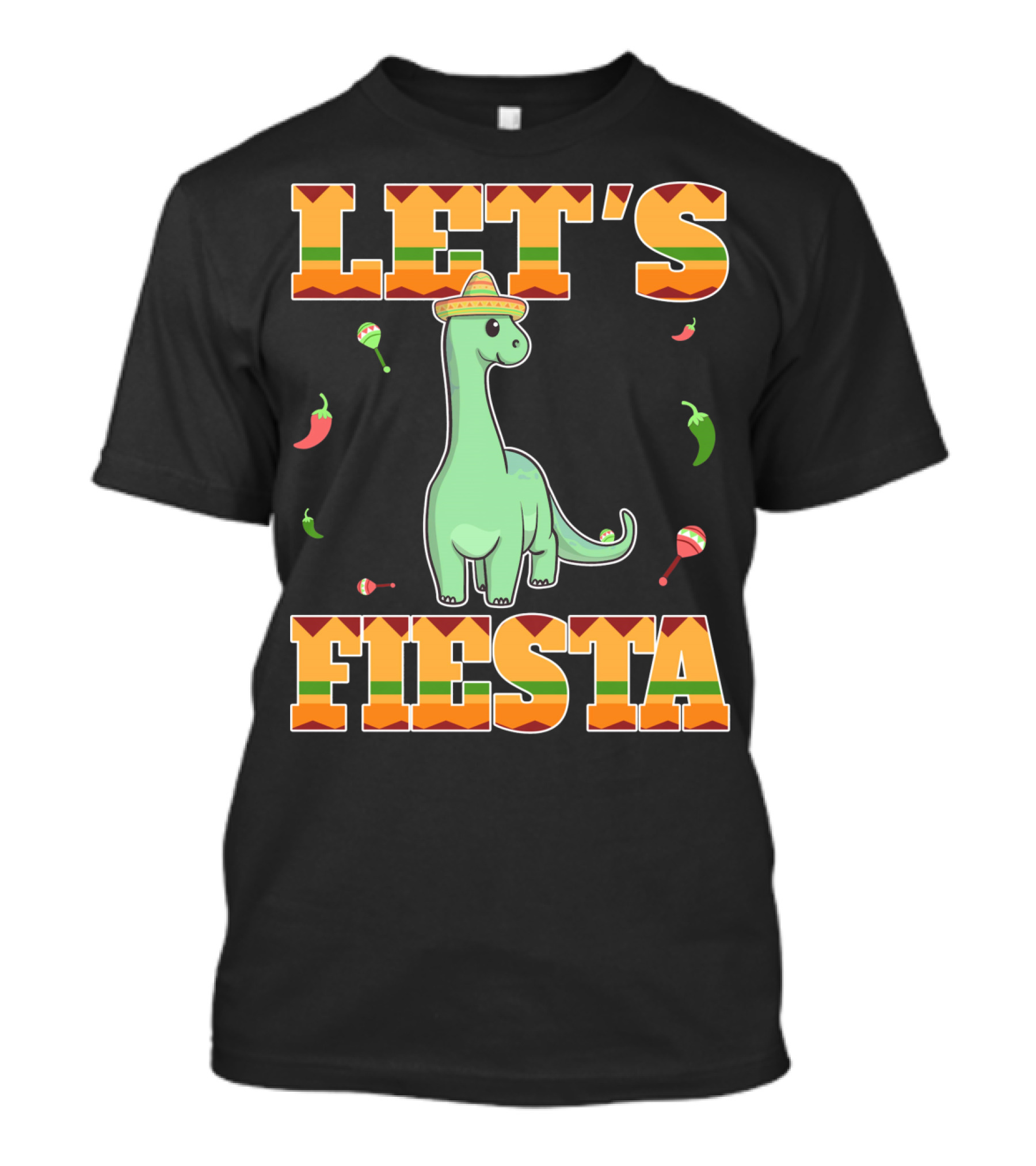 Let's Fiesta Dinosaur Cinco De Mayo Mexican T-Shirt