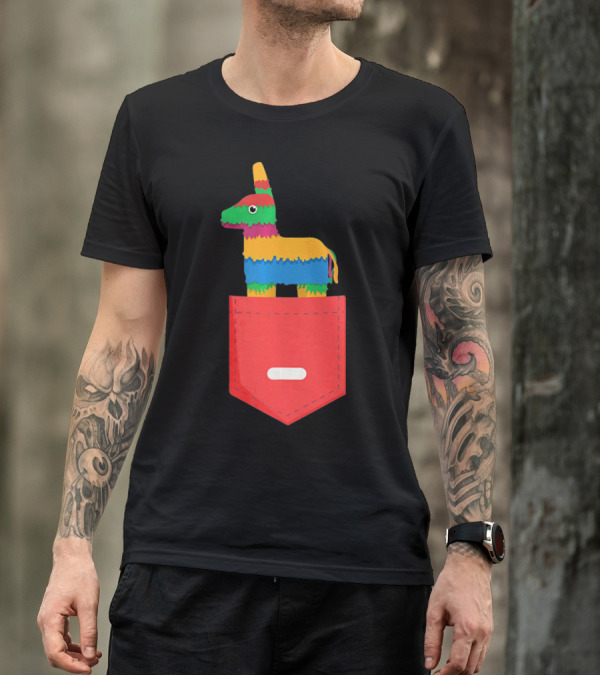 Cinco De Mayo Mexican Pinata In Pocket T-Shirt