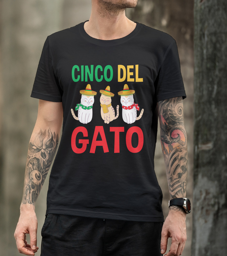 Cinco Del Gato Funny Mexican Cats Sombrero T-Shirt