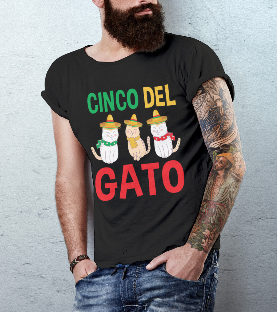 Cinco Del Gato Funny Mexican Cats Sombrero T-Shirt