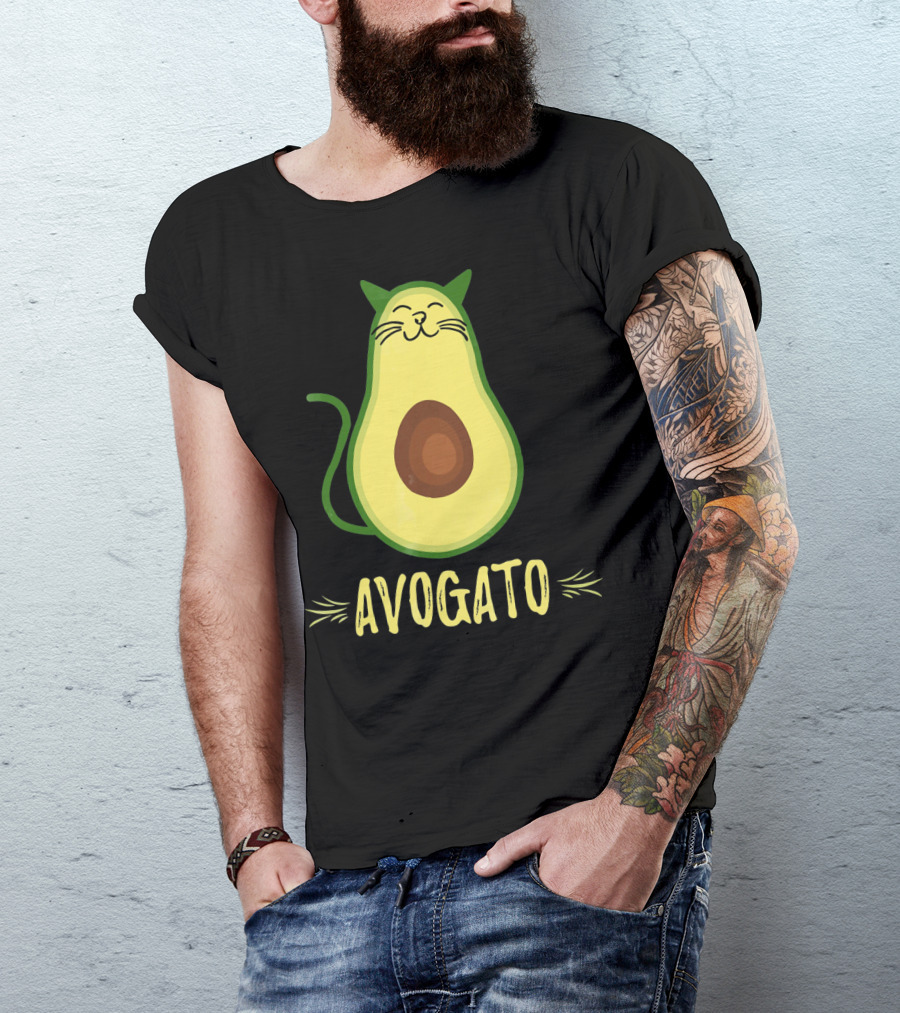Avogato Avocado Cat Kitty Funny Meow T-Shirt