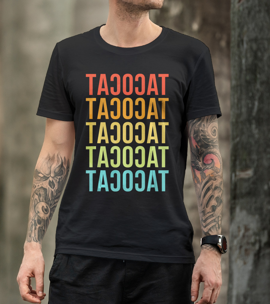 Tacocat Tacocat Tacocat Tacocat Tacocat Spelled Backwards Vintage Taco T-Shirt