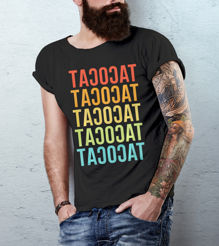 Tacocat Tacocat Tacocat Tacocat Tacocat Spelled Backwards Vintage Taco T-Shirt