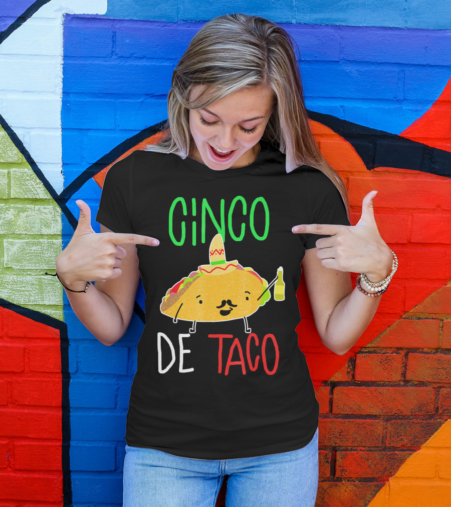 Cinco De Taco Cute Cinco De Mayo Taco Sombrero Fiesta T-Shirt