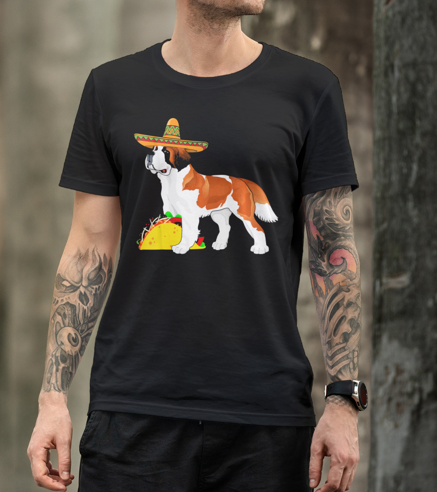 Cinco De Mayo Bernard Sombrero Taco Fun T-Shirt