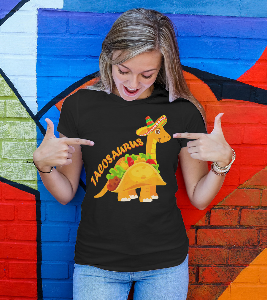 Tacosaurus Sombrero Cool Taco Lovers Cinco De Mayo T-Shirt