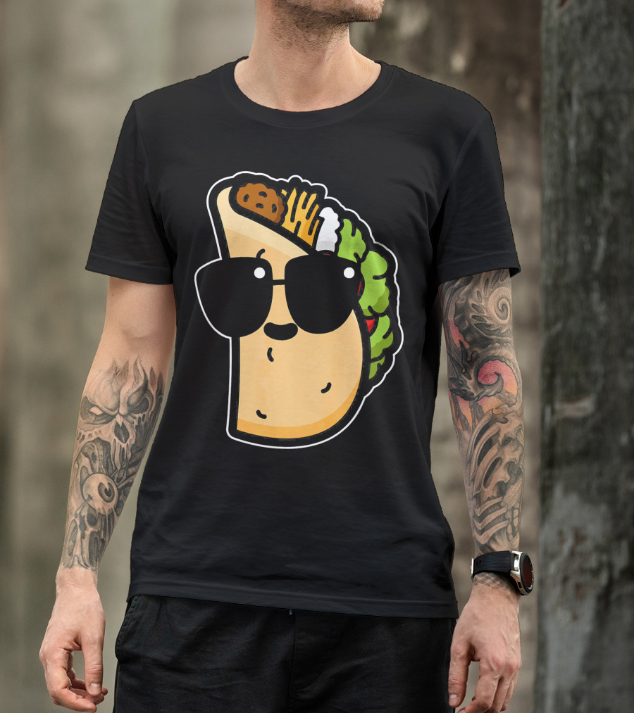 Cool Taco With Sunglasses Funny Cinco De Mayo Food Humor T-Shirt