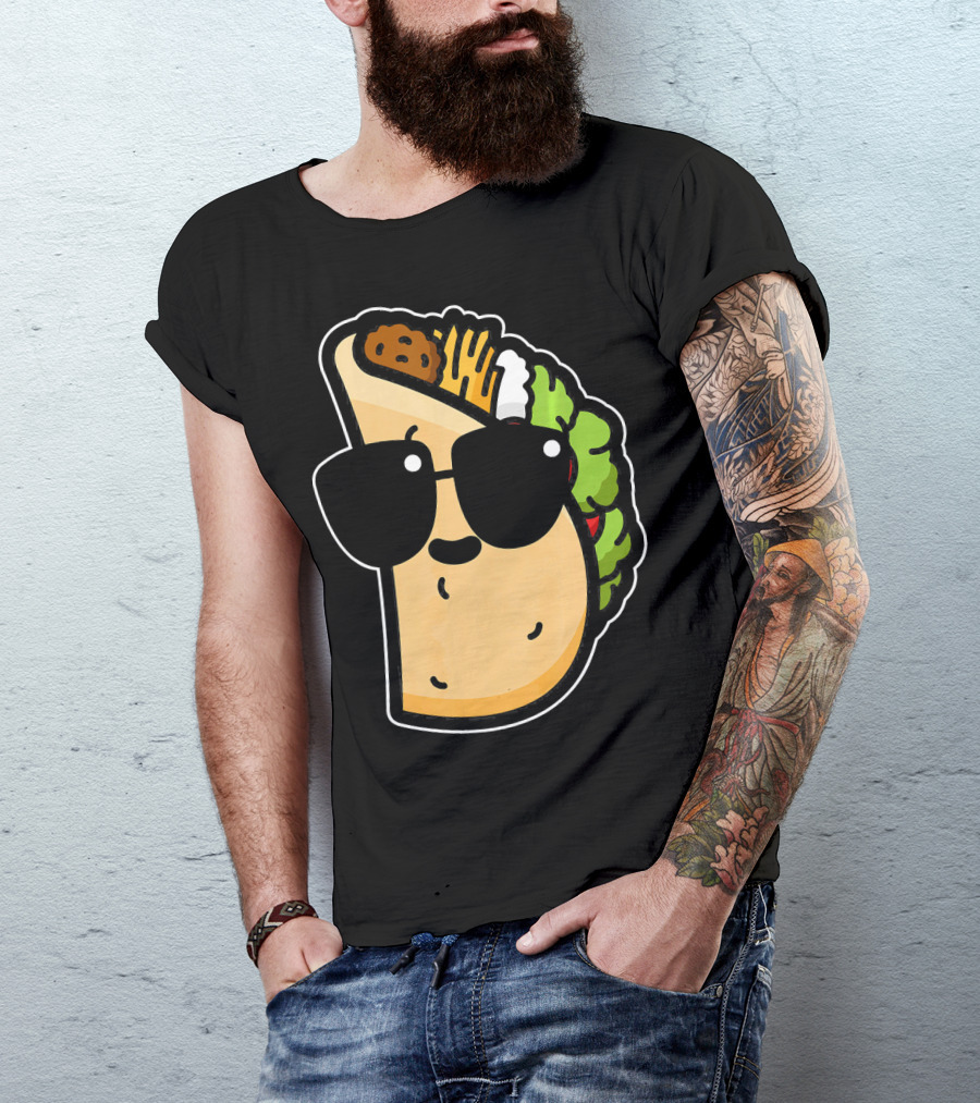 Cool Taco With Sunglasses Funny Cinco De Mayo Food Humor T-Shirt