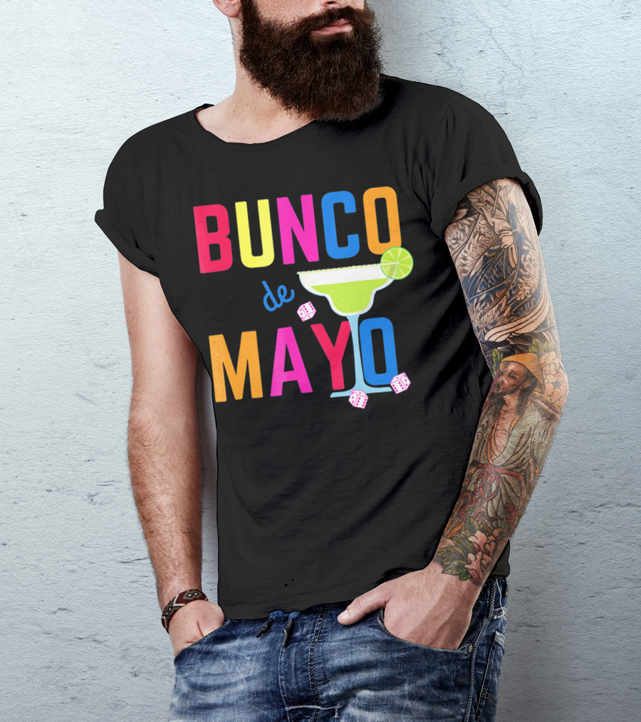 Bunco De Mayo Margarita Dice Colorful T-Shirt