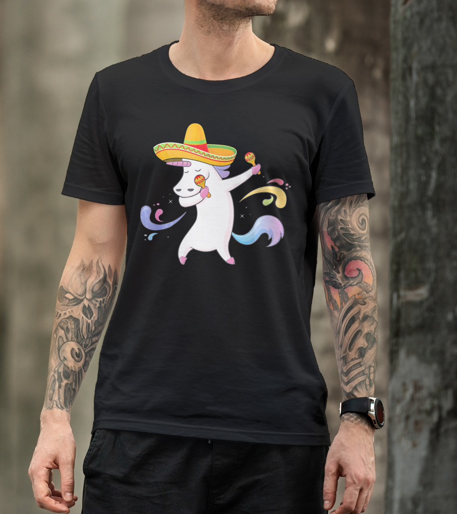 Cinco De Mayo Unicorn With Sombrero And Maracas T-Shirt