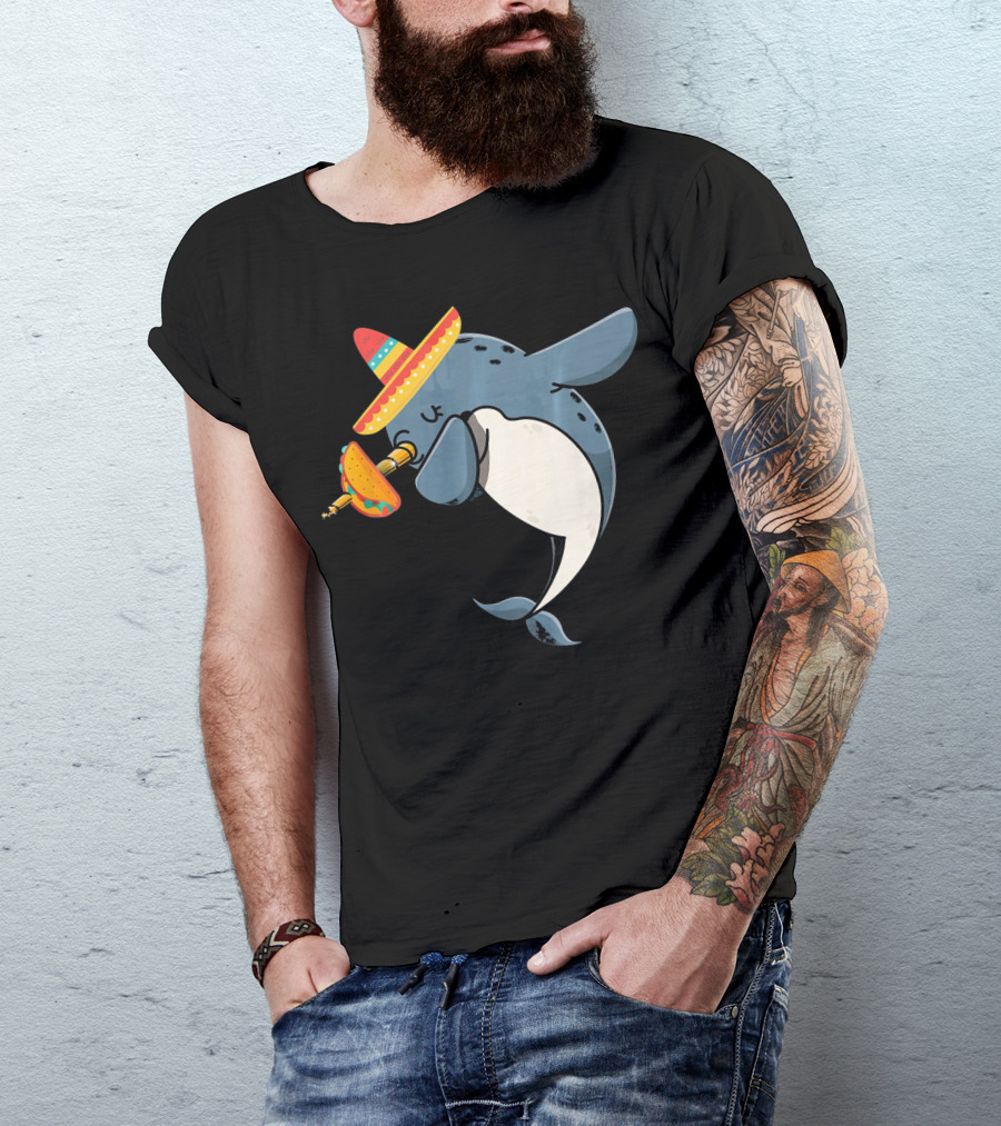Narwhal Sombrero Taco Cinco De Mayo Funny Narwhal T-Shirt