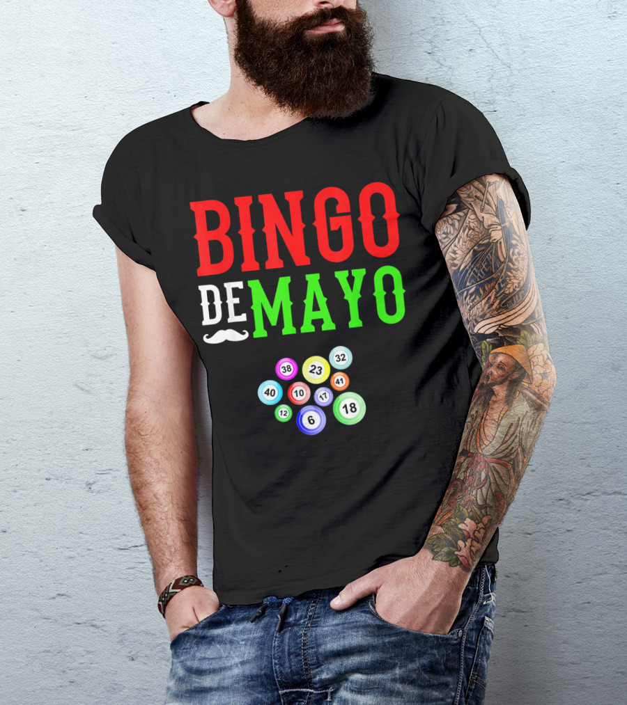 Bingo De Mayo Funny Mexico Bingo Balls T-Shirt