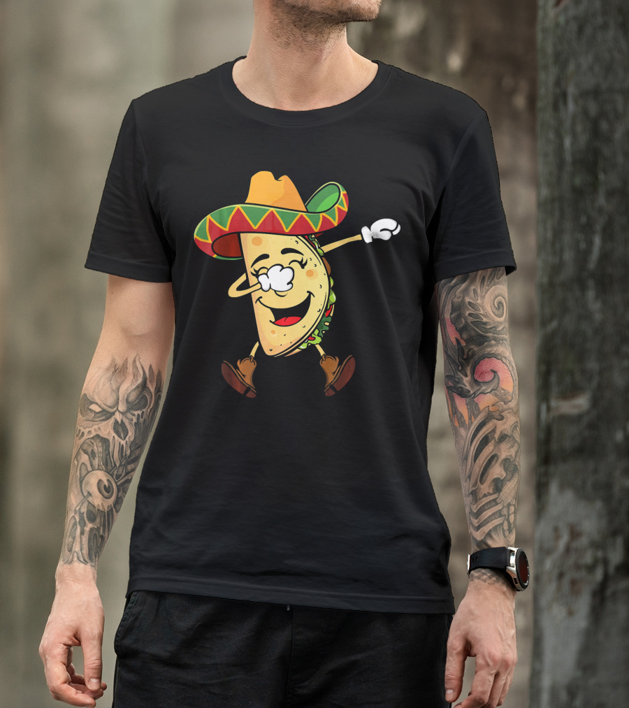 Dabbing Taco Sombrero Mexican Cinco De Mayo T-Shirt