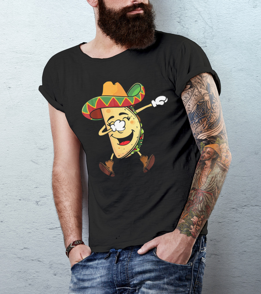 Dabbing Taco Sombrero Mexican Cinco De Mayo T-Shirt