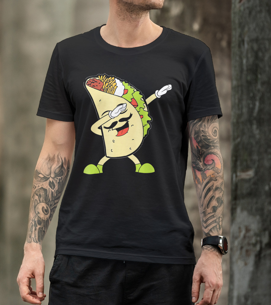 Dabbing Taco With Lettuce And Cheese For Taco Tuesday Or Cinco De Mayo T-Shirt