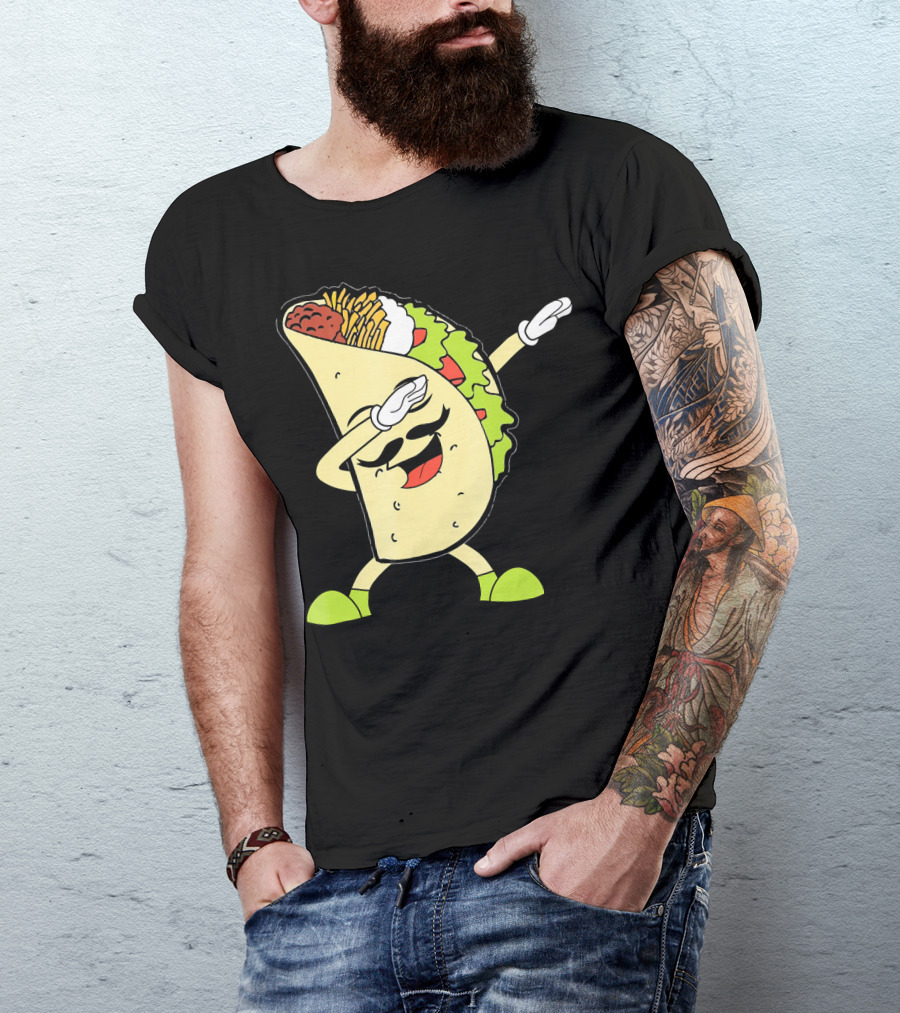Dabbing Taco With Lettuce And Cheese For Taco Tuesday Or Cinco De Mayo T-Shirt