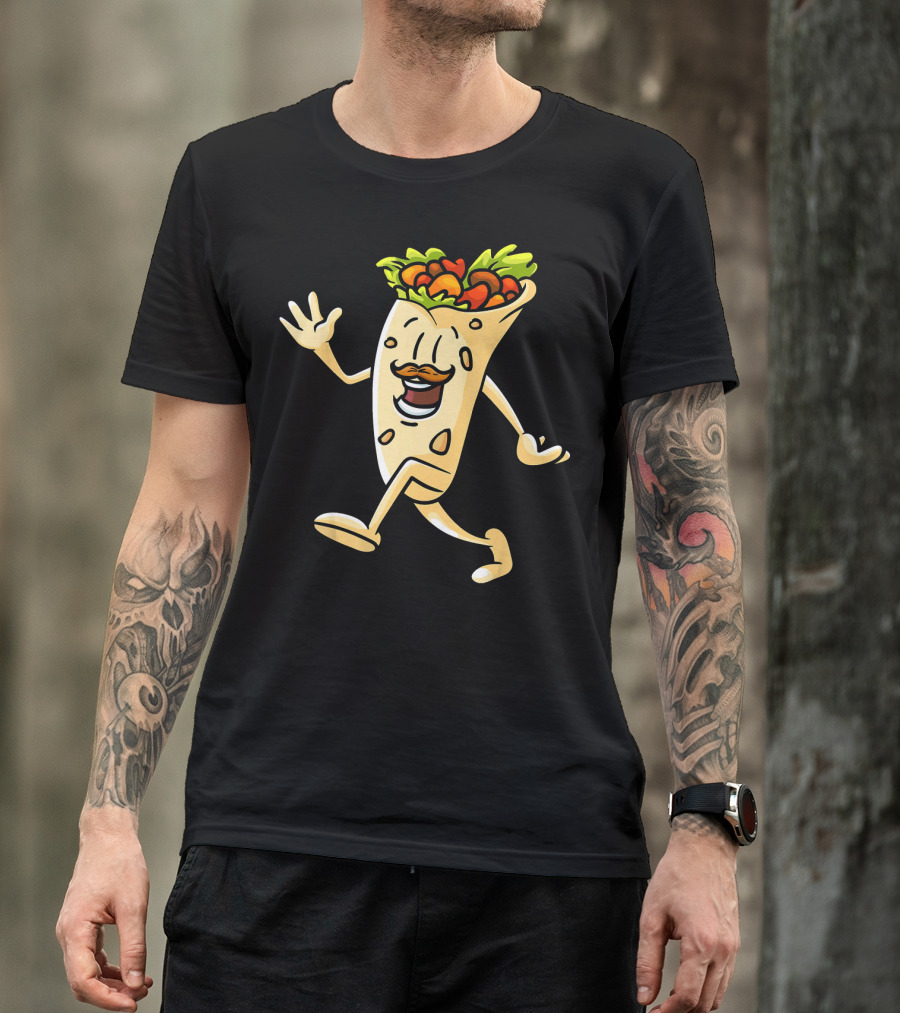 Funny Burrito Mexican Cinco De Mayo Fiesta Celebrating Burrito Mascot T-Shirt