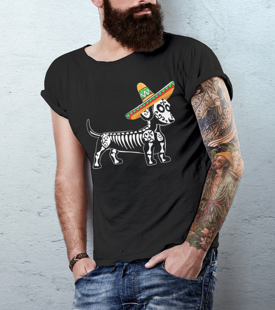 Dachshund Cinco De Mayo Skeleton Dog Sombrero Mom Pet Do T-Shirt