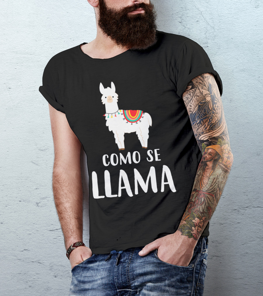 Cinco De Mayo Como Se Llama Llama With Colorful Blanket T-Shirt