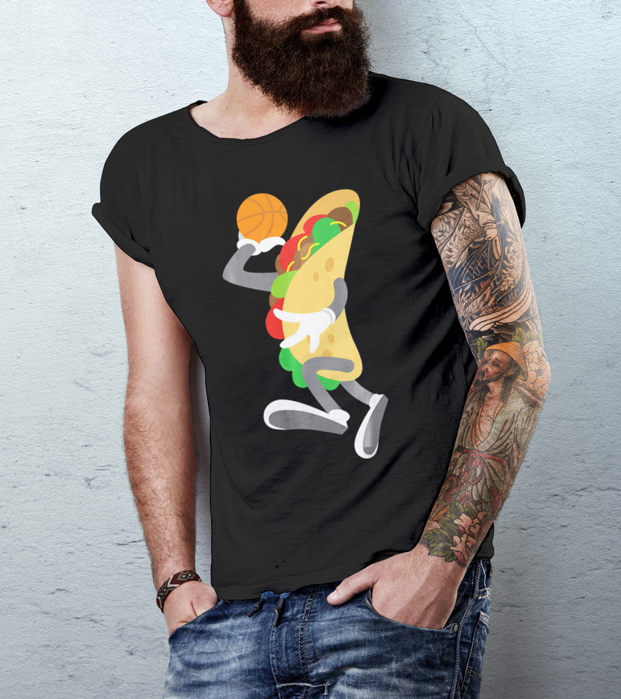 Cinco De Mayo Taco Dunking Basketball Fun T-Shirt