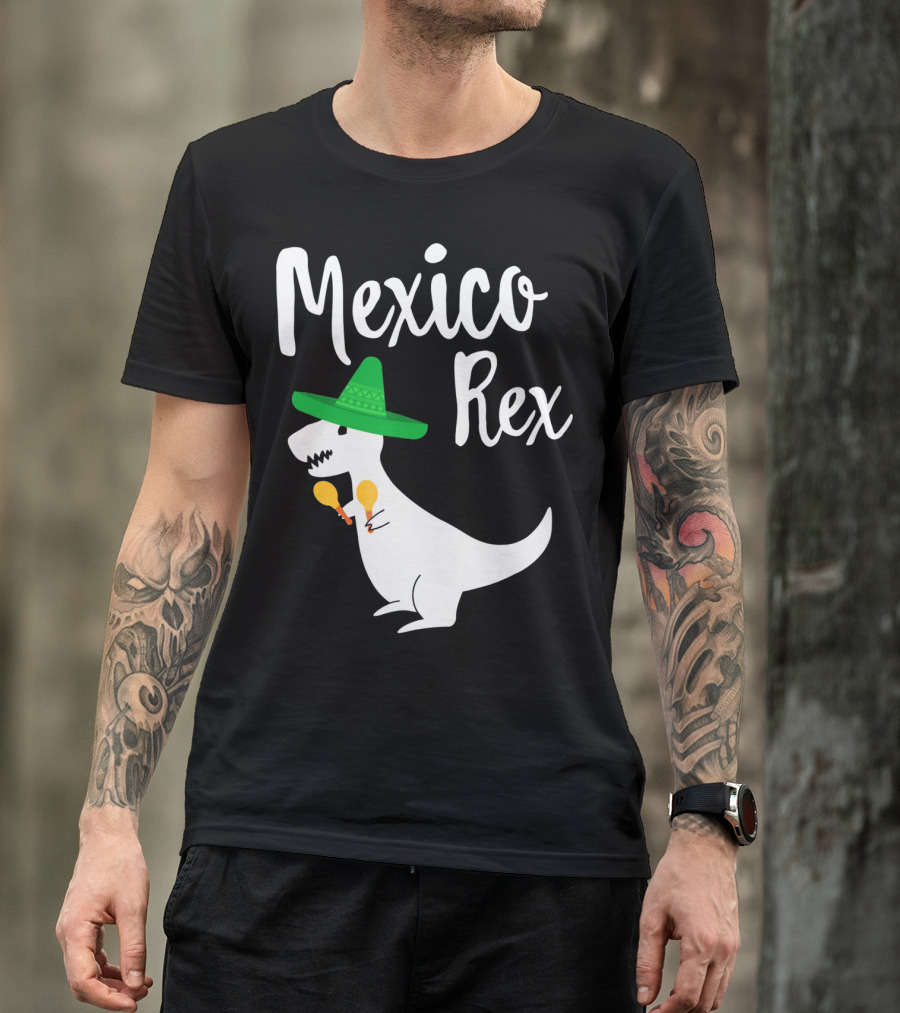 Mexico Rex Sombrero Maracas Cute Dinosaur Pun T-Shirt