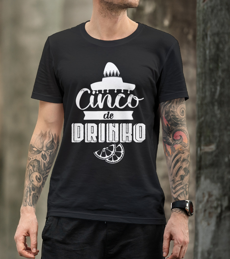 Cinco De Drinko Sombrero Fiesta Party With Lemon Slices T-Shirt