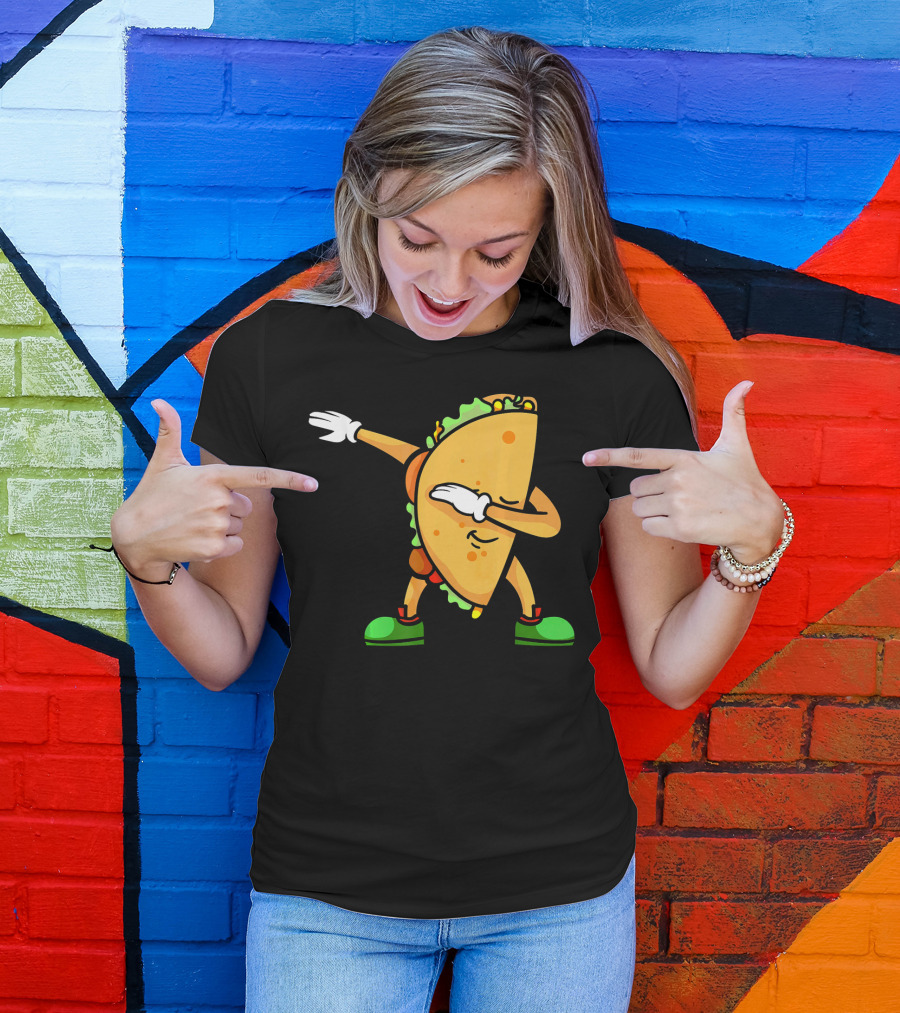 Funny Dabbing Taco Mexican Cinco De Mayo Fiesta T-Shirt