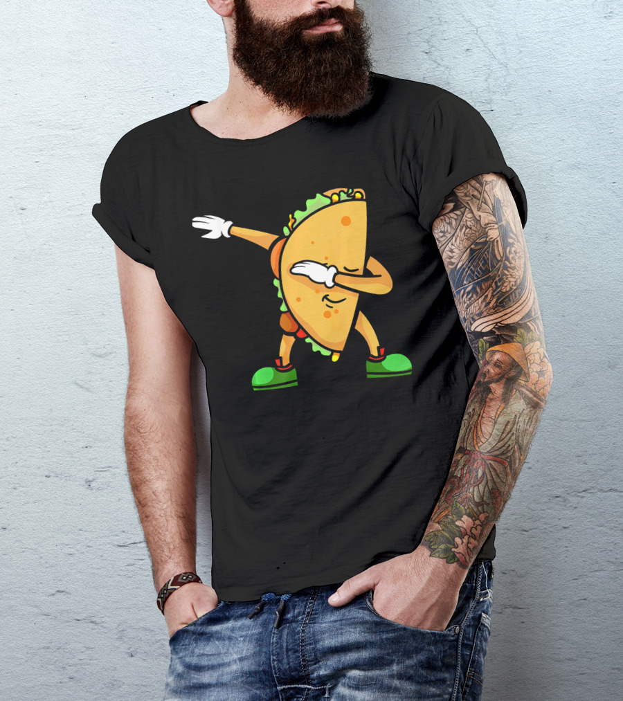 Funny Dabbing Taco Mexican Cinco De Mayo Fiesta T-Shirt