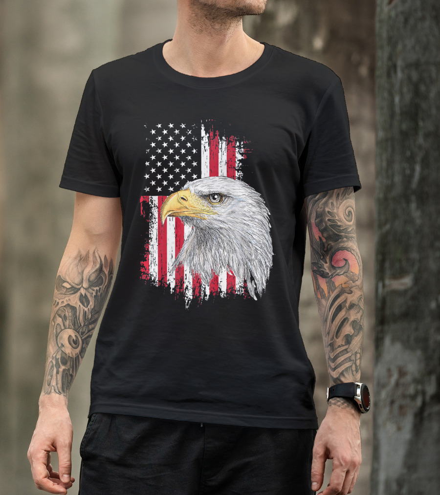 USA Bald Eagle American Flag Independence Day Fourth Of July T-Shirt
