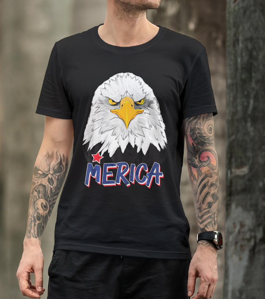 American Bald Eagle Merica Patriotic Star T-Shirt