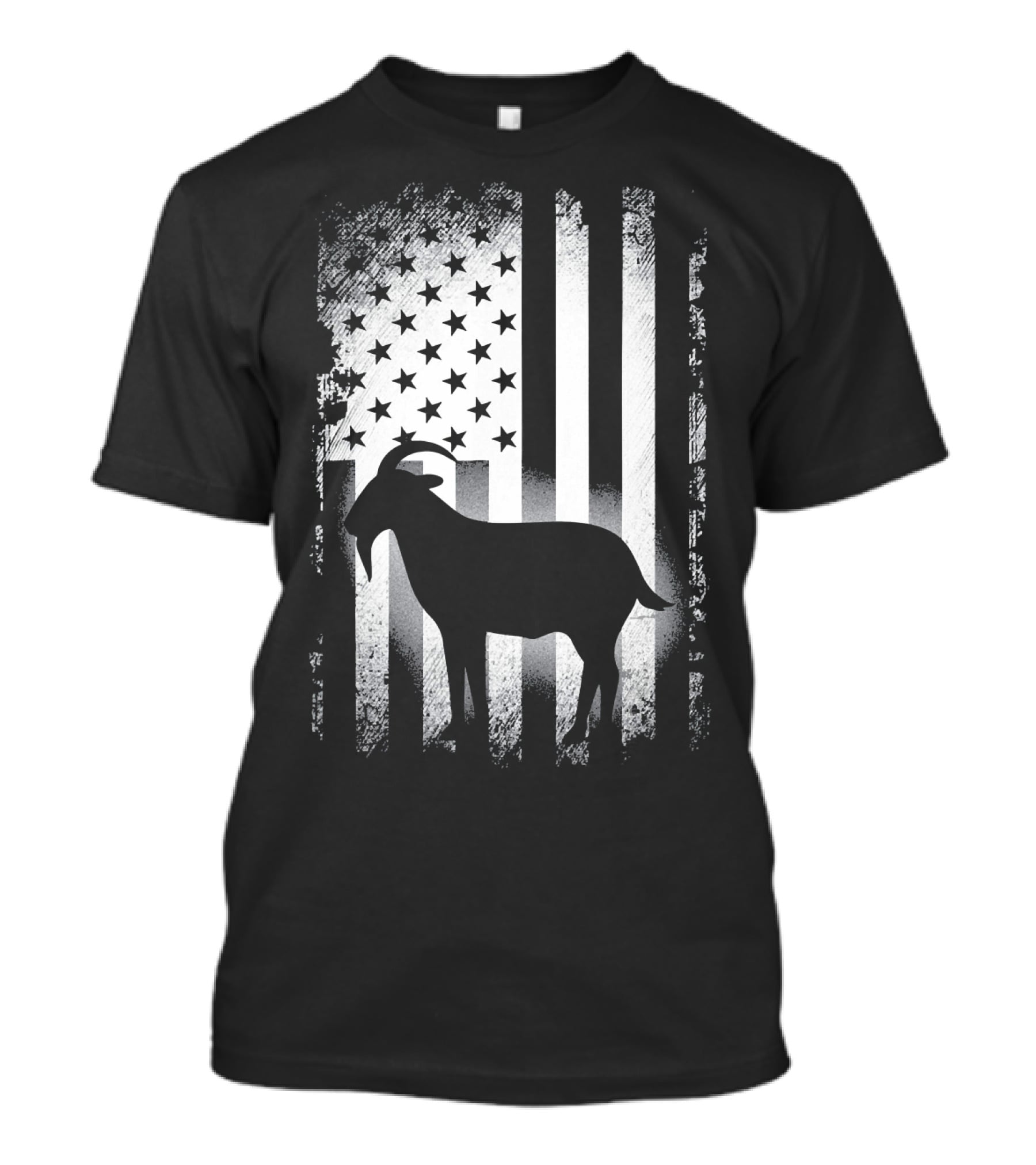 Goat American Flag USA Patriotic Silhouette T-Shirt