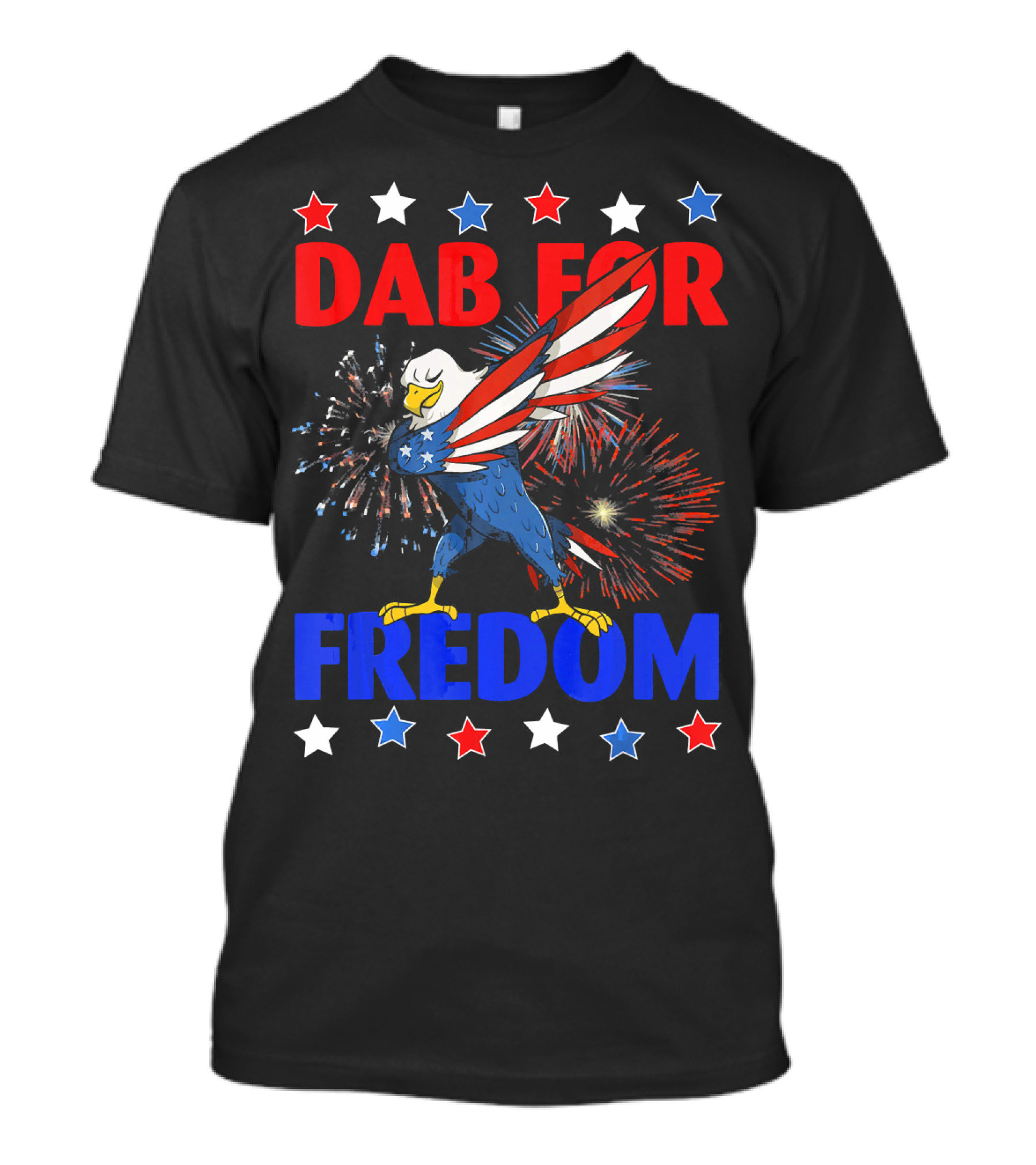 Dab For Freedom Patriotic Dabbing Eagle Firework Extravaganza T-Shirt
