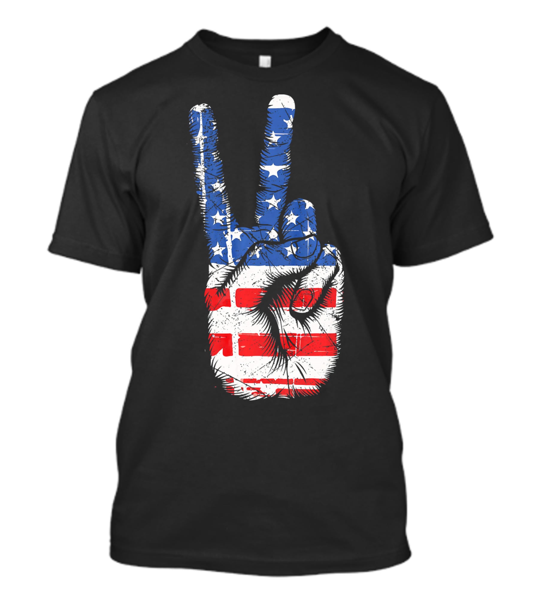 American Flag Peace Sign Hand Gesture T-Shirt