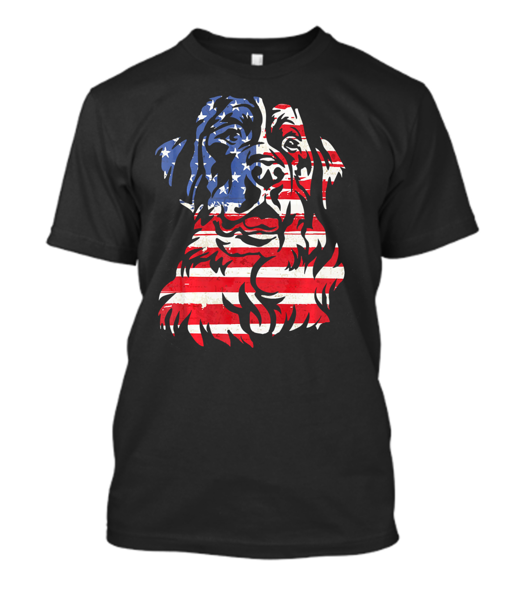 Funny Bernese Mountain Dog American Flag T-Shirt