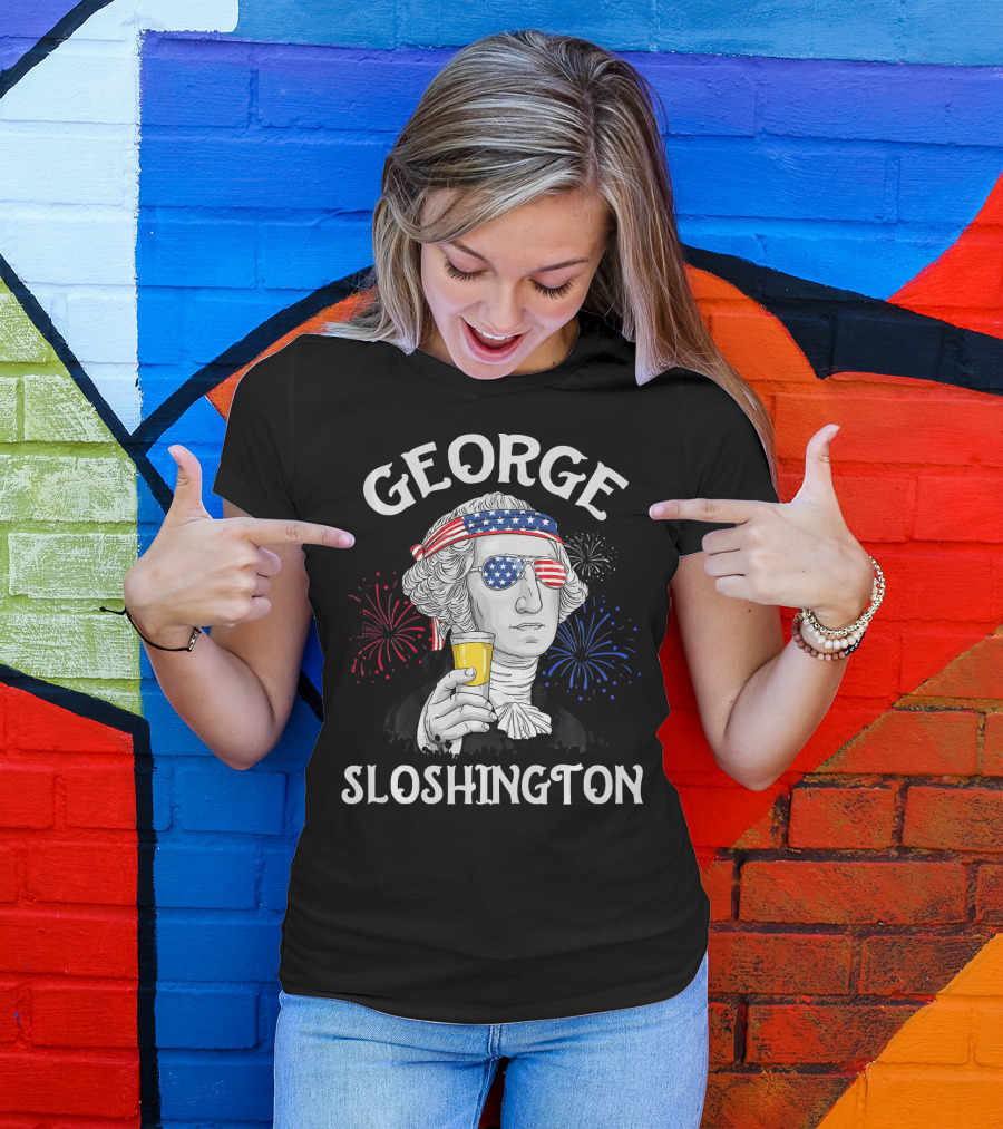 George Sloshington Patriotic Fireworks T-Shirt