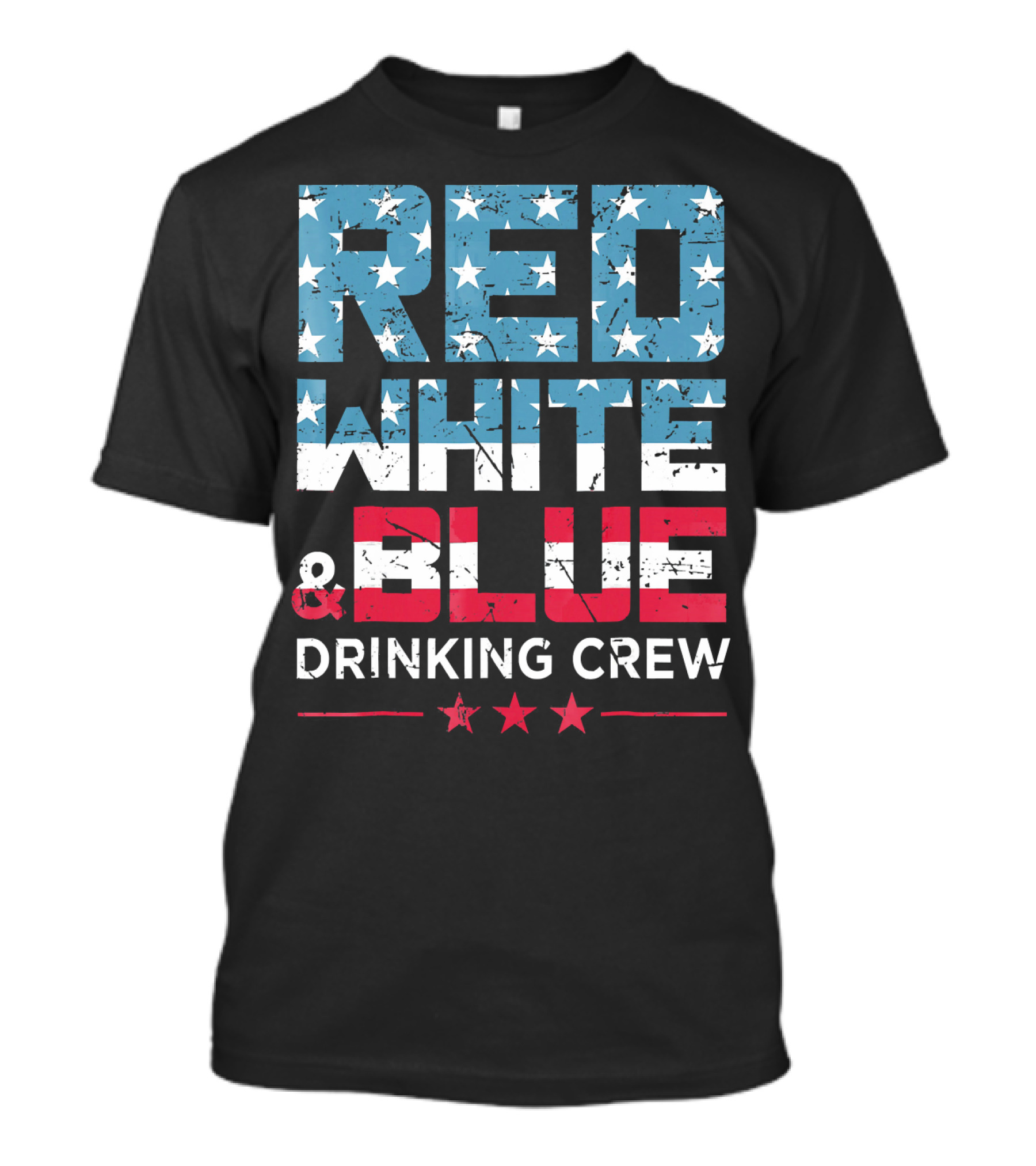 RED WHITE And BLUE DRINKING CREW T-Shirt