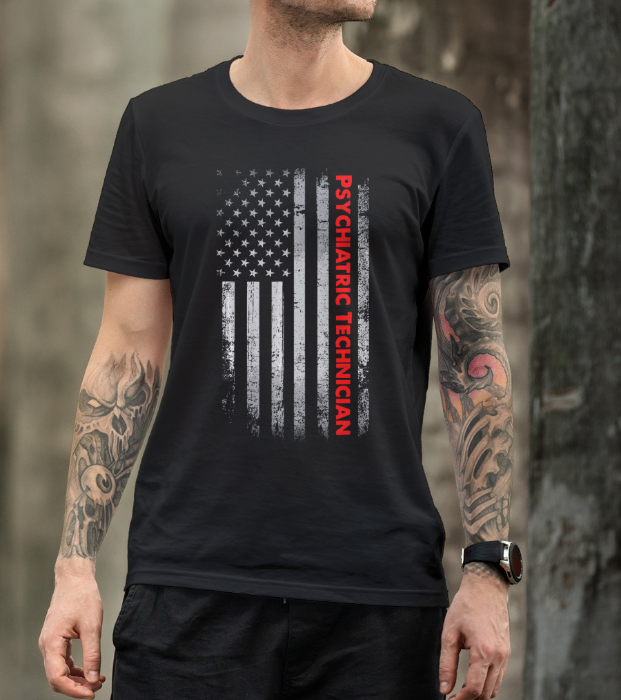 American Flag Psychiatric Technician T-Shirt