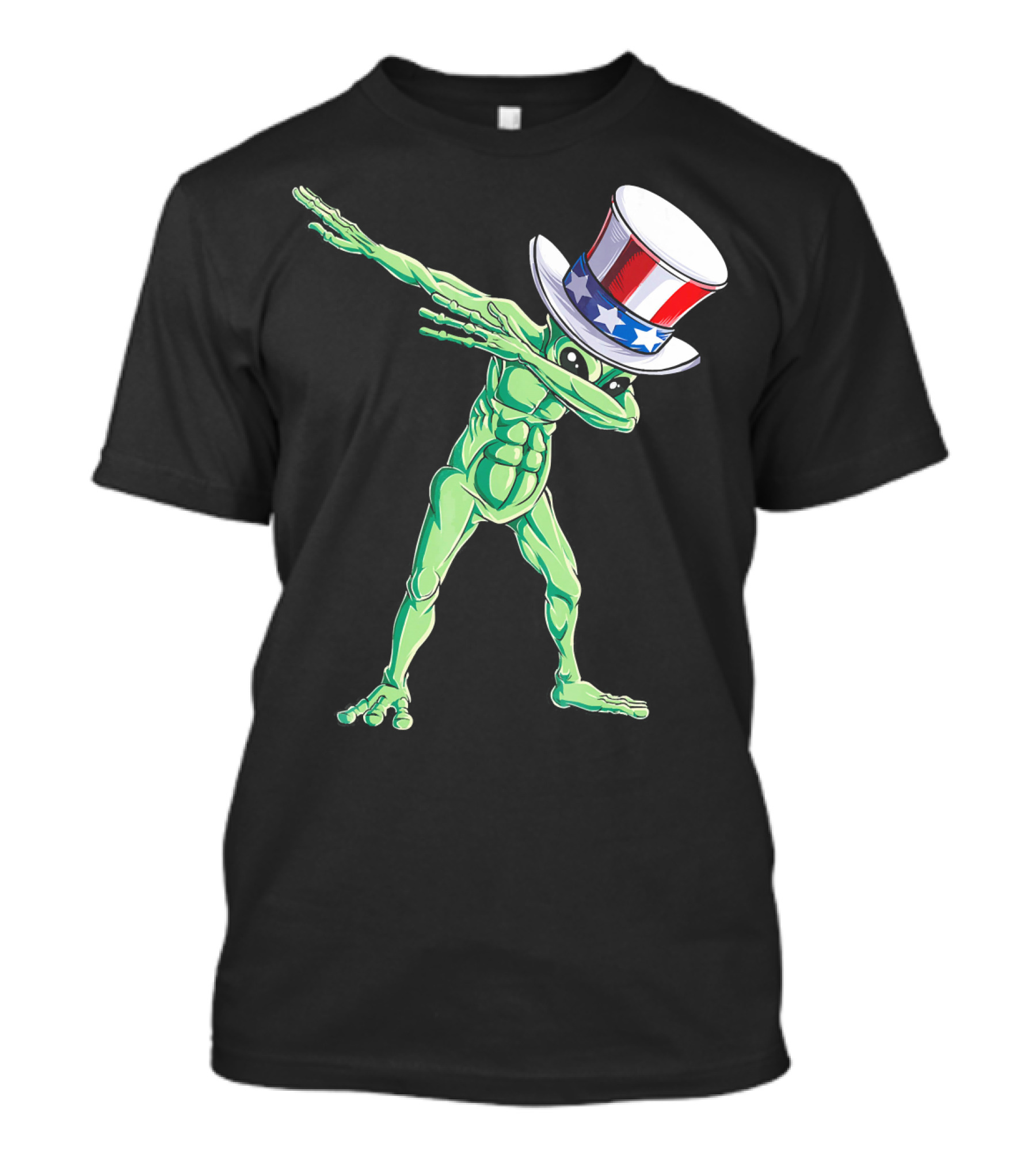 Dabbing Alien In American Uncle Sam Hat T-Shirt