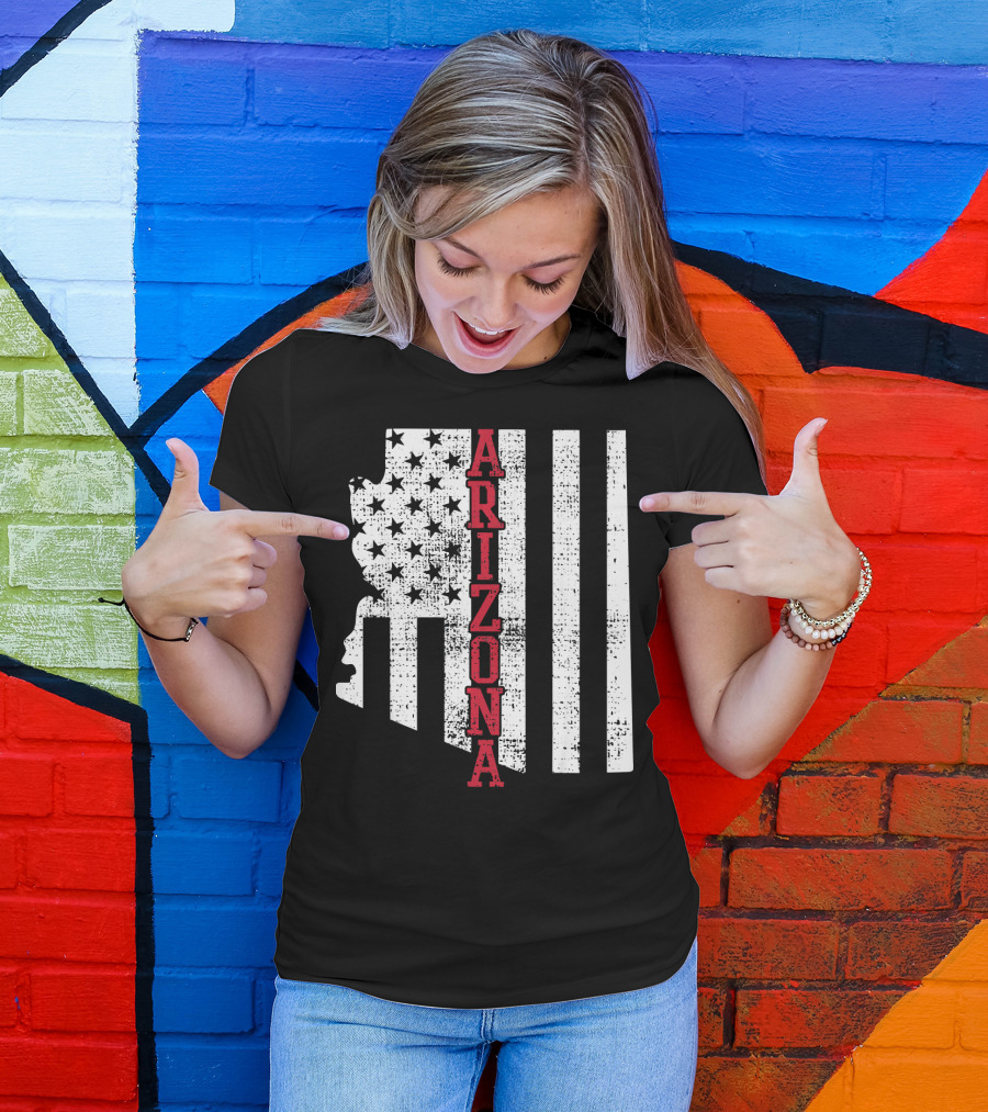 Arizona State Vintage USA Flag Patriotic T-Shirt