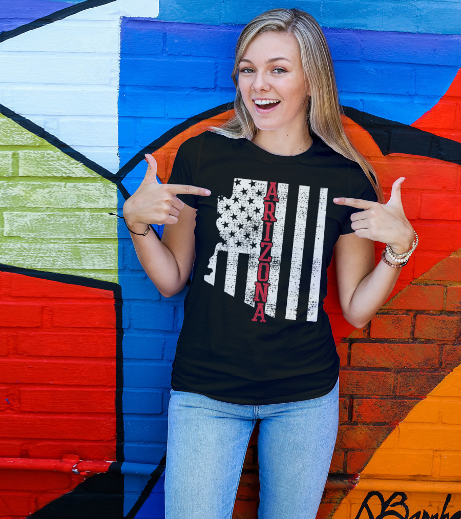 Arizona State Vintage USA Flag Patriotic T-Shirt
