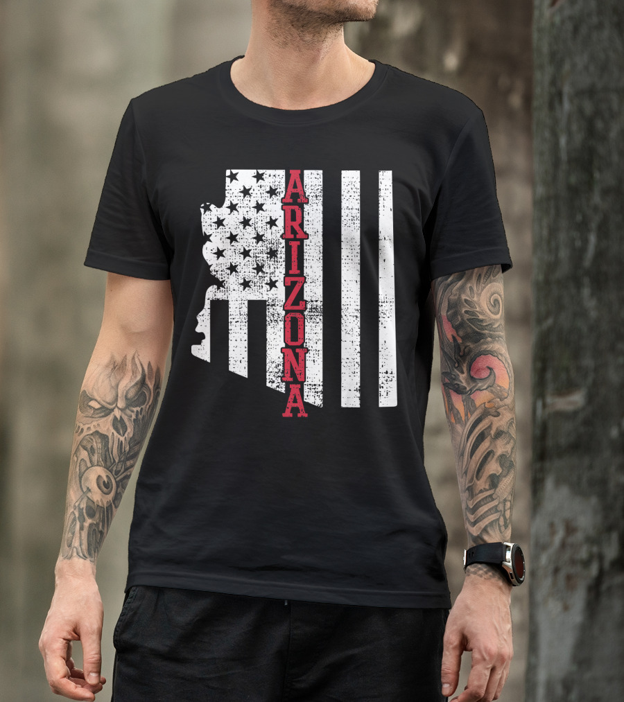 Arizona State Vintage USA Flag Patriotic T-Shirt