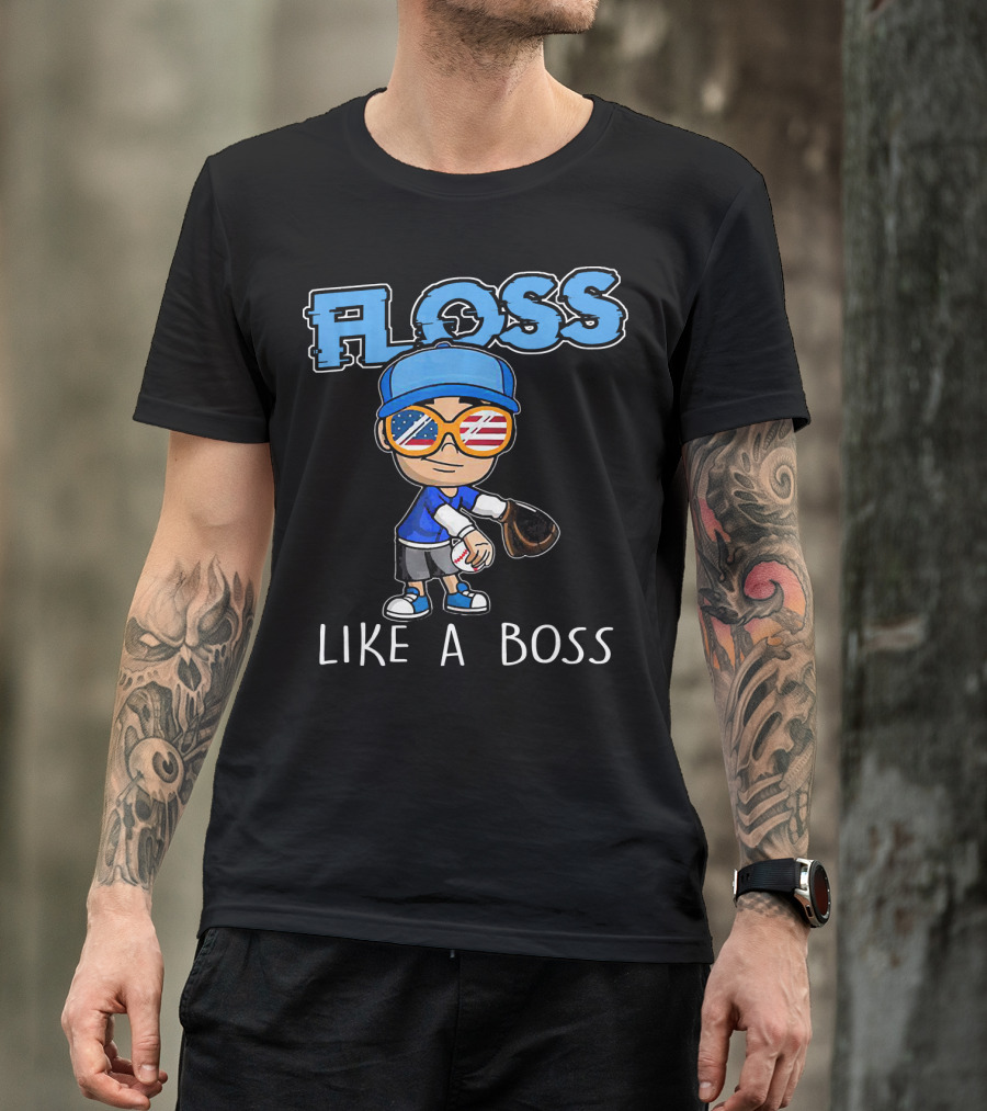 Floss Like A Boss Baseball Pitcher USA Shades T-Shirt