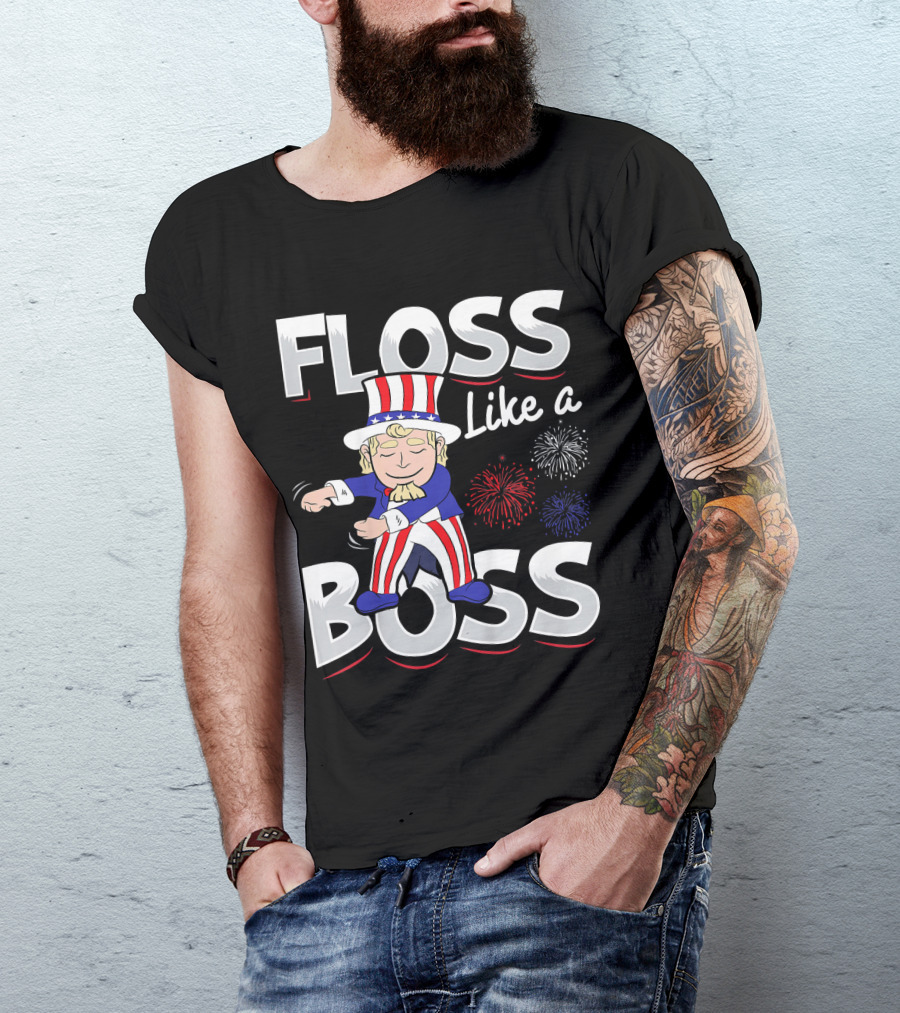 Floss Like A Boss Uncle Sam Fireworks T-Shirt