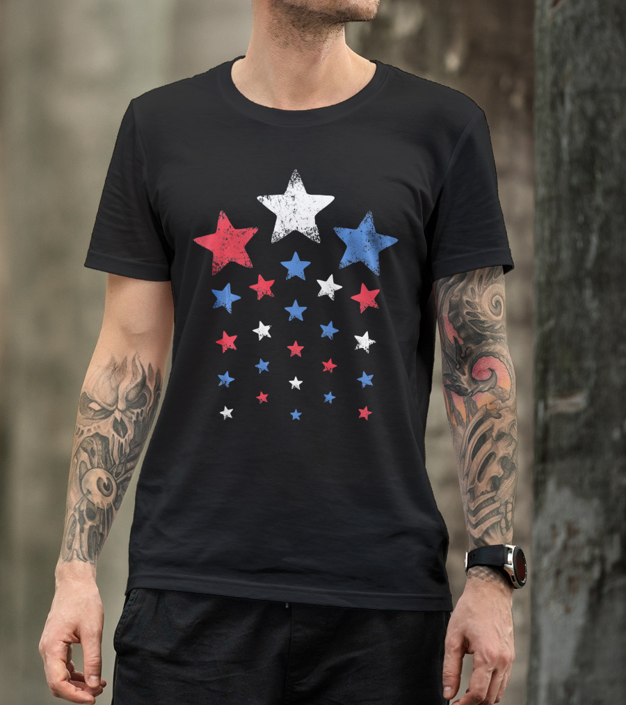New Years Eve Patriotic Red White Blue Stars T-Shirt