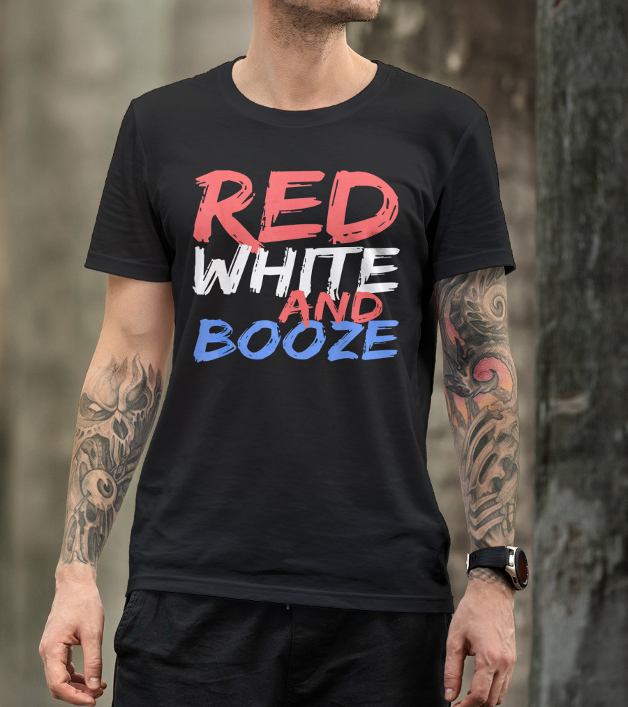 Red White And Booze Drinking T-Shirt