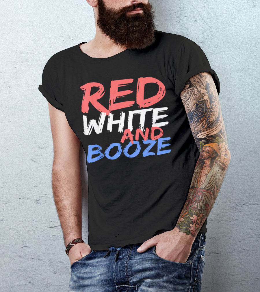 Red White And Booze Drinking T-Shirt