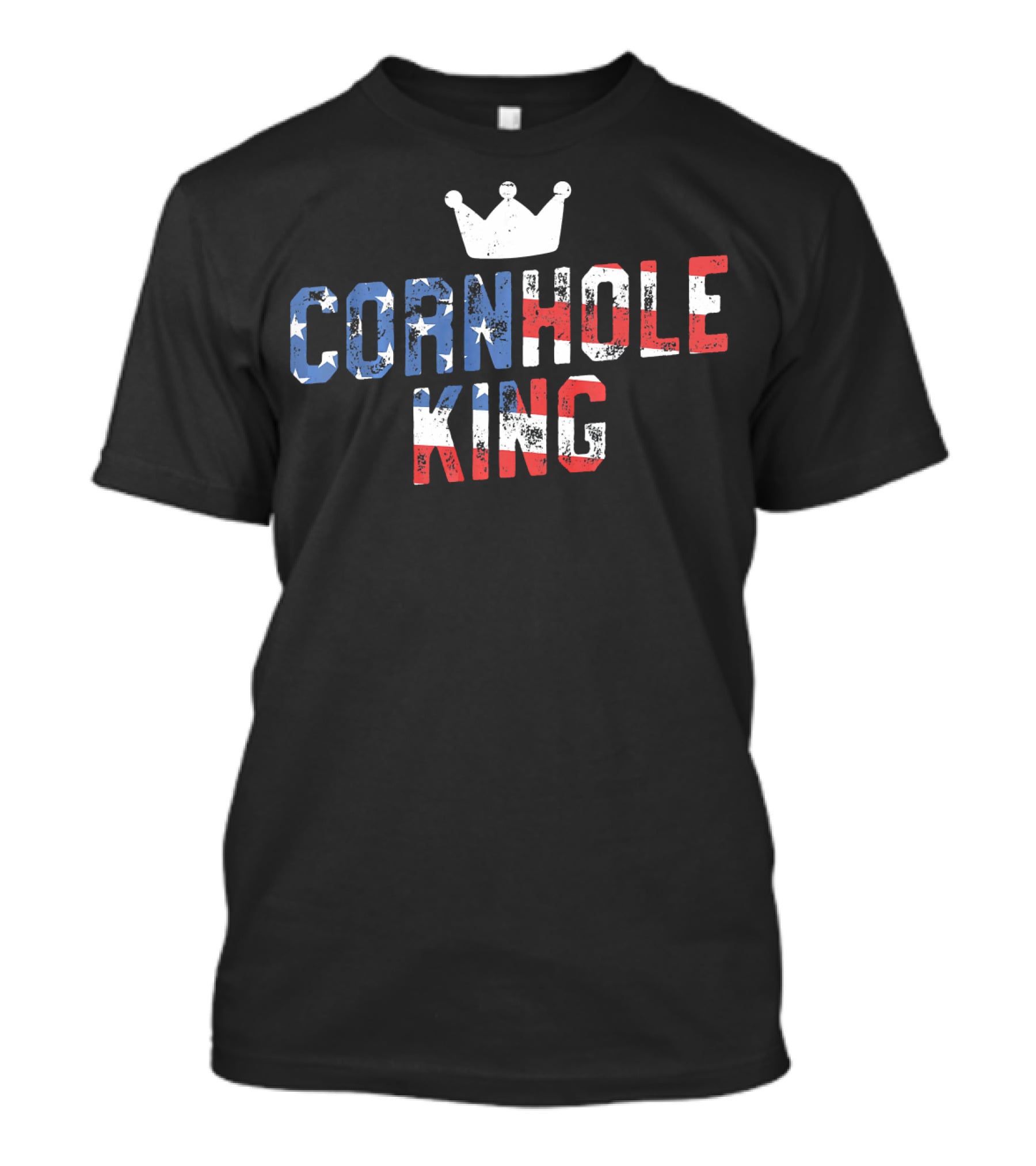 Cornhole King Patriotic American Theme With Crown T-Shirt